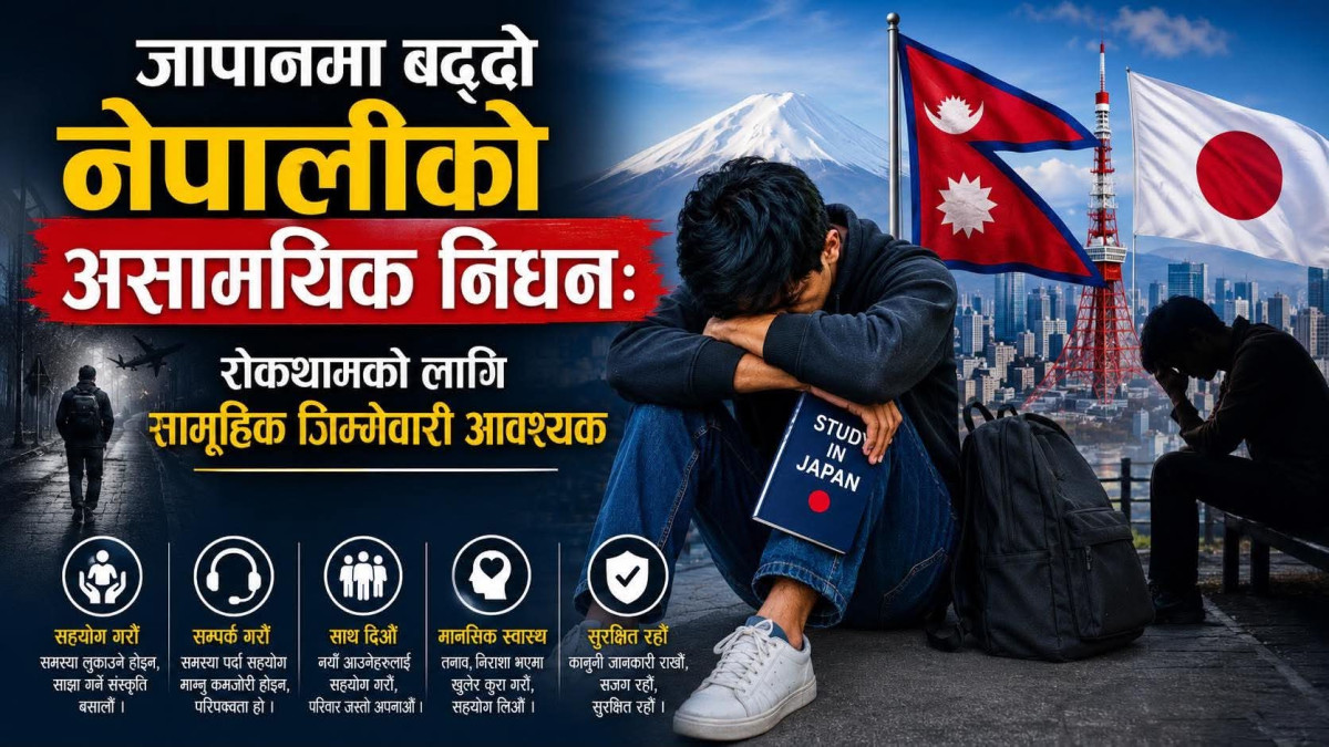 जापानमा बढ्दो नेपालीको असामयिक निधन:  रोकथामको लागि सामूहिक जिम्मेवारी आवश्यक